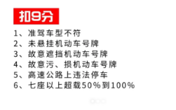 新交规准驾不符扣9分还是12分